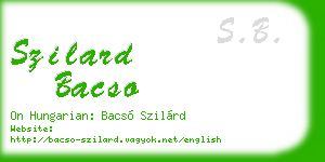 szilard bacso business card